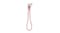 A pink braided cable with a looped design and a cylindrical locking mechanism A pink braided cable with a looped design and a cylindrical locking mechanism