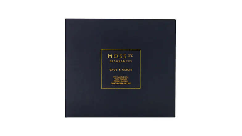 Moss St 370g Soy Candle Care Gift Set - Sage & Cedar Moss St 370g Soy Candle Care Gift Set - Sage & Cedar