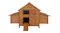 A front angle of a wooden chicken coop A front angle of a wooden chicken coop