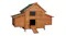 A right view of a brown chicken coop A right view of a brown chicken coop