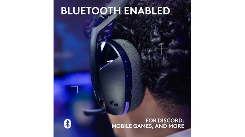 A headset ad with “BLUETOOTH ENABLED” and app icons A headset ad with “BLUETOOTH ENABLED” and app icons