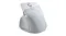 Side profile of white silver mouse showing ergonomic shape with thumb buttons clearly visible Side profile of white silver mouse showing ergonomic shape with thumb buttons clearly visible