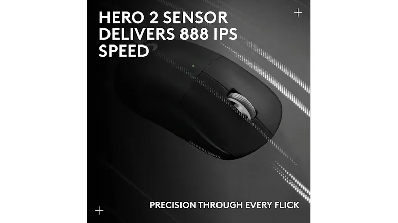 Black mouse with “888 IPS” and a flick precision tagline Black mouse with “888 IPS” and a flick precision tagline