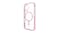 Left-facing view of a pink phone case showing a MagSafe ring and camera cutout Left-facing view of a pink phone case showing a MagSafe ring and camera cutout