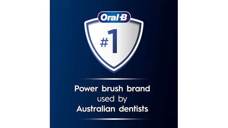 A dentist endorsement badge with the Oral-B logo and “#1” used by dentists A dentist endorsement badge with the Oral-B logo and “#1” used by dentists