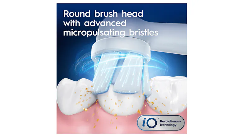 A round brush head with advanced micropulsating bristles A round brush head with advanced micropulsating bristles