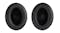 Pair of black ear cushions with 'L' and 'R' markings Pair of black ear cushions with 'L' and 'R' markings
