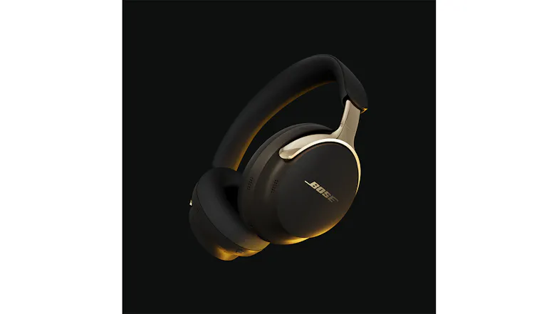 An angled bottom view of a headphone with dynamic light An angled bottom view of a headphone with dynamic light