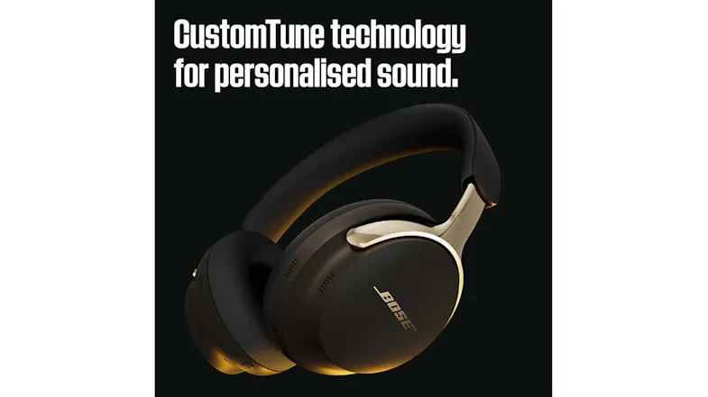 A stylish headphone with CustomTune technology text A stylish headphone with CustomTune technology text