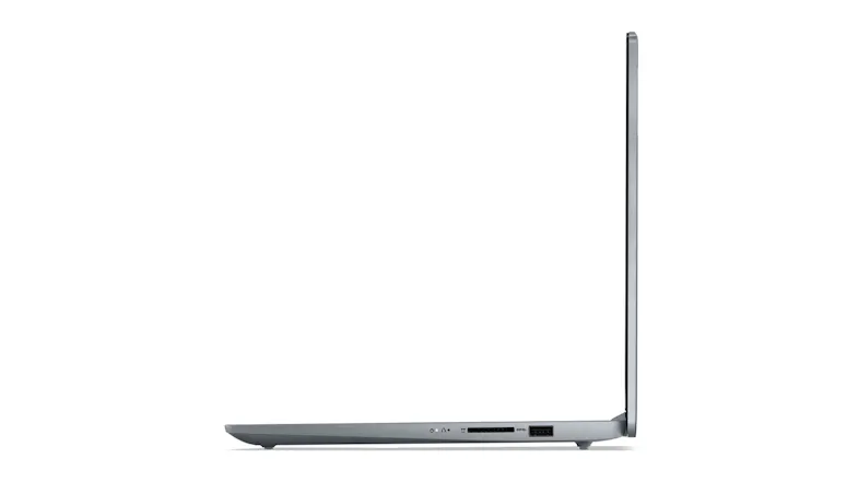 Left-side view of the Lenovo IdeaPad laptop showing USB and microSD card slots Left-side view of the Lenovo IdeaPad laptop showing USB and microSD card slots
