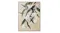 Painting of eucalyptus branches with white flowers against beige background. Painting of eucalyptus branches with white flowers against beige background.
