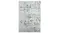 Rectangular blue rug with grey and white toned hexagonal patterns. Rectangular blue rug with grey and white toned hexagonal patterns.