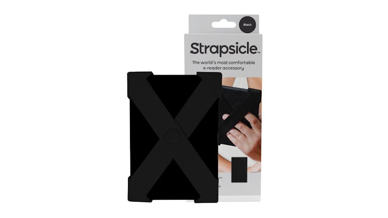 A strapsicle e-reader accessory and its packaging A strapsicle e-reader accessory and its packaging