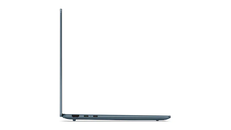 Left-side view of the Lenovo Yoga Slim 7 laptop showing USB and microSD card slots Left-side view of the Lenovo Yoga Slim 7 laptop showing USB and microSD card slots