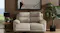 Extended footrest of a beige recliner sofa in a stylish living room Extended footrest of a beige recliner sofa in a stylish living room