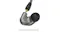 An IE 600 headphone with a gold MMCX connector and a black tip An IE 600 headphone with a gold MMCX connector and a black tip