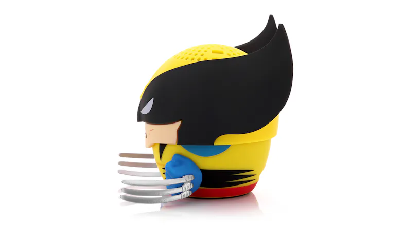 A left-side facing view of the bitty boomers wolverine speaker A left-side facing view of the bitty boomers wolverine speaker
