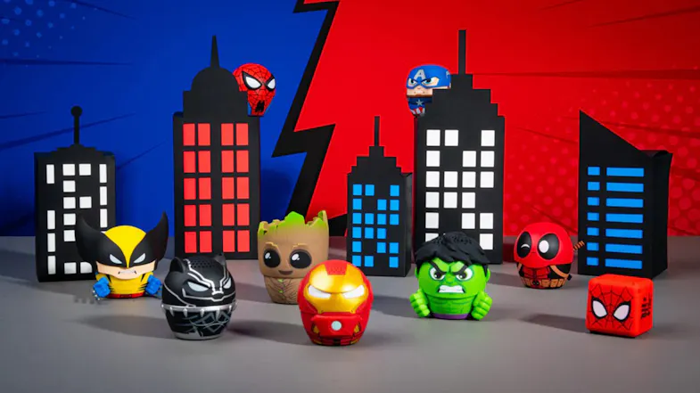 A wide view of all of the available marvel bitty boomers speakers A wide view of all of the available marvel bitty boomers speakers