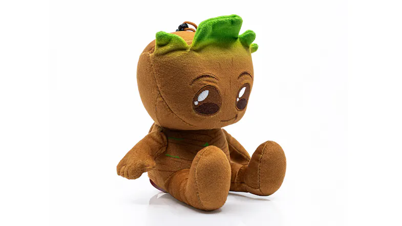 An angled view of a cute Groot Plush Speaker An angled view of a cute Groot Plush Speaker