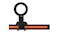 A black strap with an orange stripe, a round mount on a hinge A black strap with an orange stripe, a round mount on a hinge