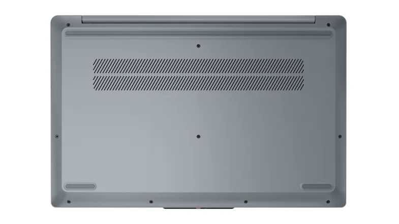 Underside view of the IdeaPad laptop showing vent grille and rubber feet Underside view of the IdeaPad laptop showing vent grille and rubber feet