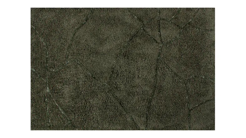 Rectangular Aria Rug with abstract lines on a textured olive background Rectangular Aria Rug with abstract lines on a textured olive background