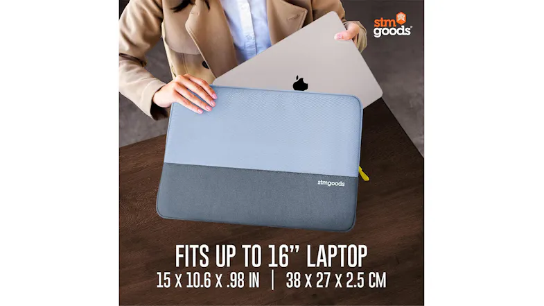 Laptop sleeve measuring 15 × 10.6 × 0.98 inches, designed to fit up to 16-inch laptops Laptop sleeve measuring 15 × 10.6 × 0.98 inches, designed to fit up to 16-inch laptops