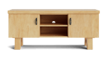 Front-facing image of the TV cabinet featuring a light oak finish Front-facing image of the TV cabinet featuring a light oak finish