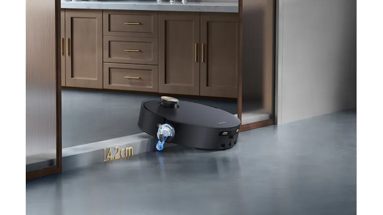 Vacuum crossing a 14.2 cm room threshold to demonstrate obstacle navigation Vacuum crossing a 14.2 cm room threshold to demonstrate obstacle navigation