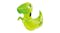 Side-angled view of inflatable dinosaur-shaped hopper toy Side-angled view of inflatable dinosaur-shaped hopper toy