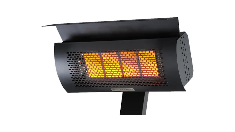 A close up view of the portable LPG gas heater's head A close up view of the portable LPG gas heater's head
