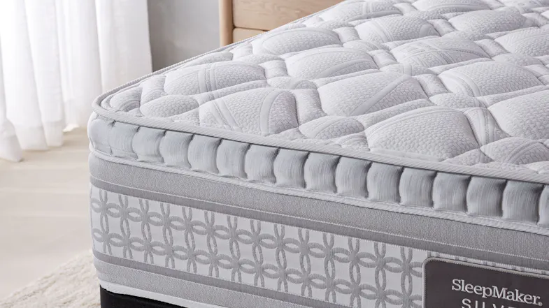 Eclipse mattress close up of top quilted comfort layer, border pattern. Eclipse mattress close up of top quilted comfort layer, border pattern.