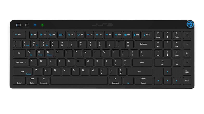 A JLab JBuds Wireless Keyboard in a sleek black finish A JLab JBuds Wireless Keyboard in a sleek black finish