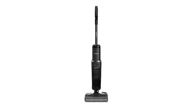 Front view of the Tineco wet and dry vacuum with roller brush and dustbin Front view of the Tineco wet and dry vacuum with roller brush and dustbin