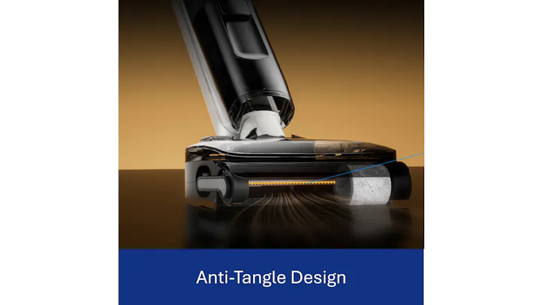 Close-up of anti-tangle brush design with text "Anti-Tangle Design." Close-up of anti-tangle brush design with text "Anti-Tangle Design."