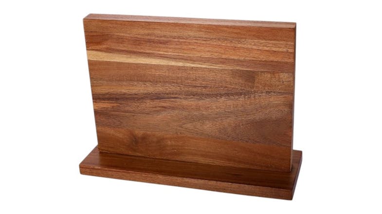 A left-angled view of the dual-sided magnetic knife holder A left-angled view of the dual-sided magnetic knife holder