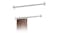 Two stainless steel telescopic rods are shown separately and with a curtain attached, highlighting the adjustable length design Two stainless steel telescopic rods are shown separately and with a curtain attached, highlighting the adjustable length design