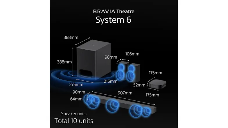 A promotional graphic showcasing 10 speaker units A promotional graphic showcasing 10 speaker units
