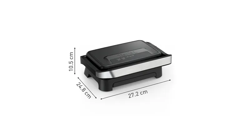 Tefal Inicio Compact 2 Slice Sandwich Press with labelled dimensions Tefal Inicio Compact 2 Slice Sandwich Press with labelled dimensions