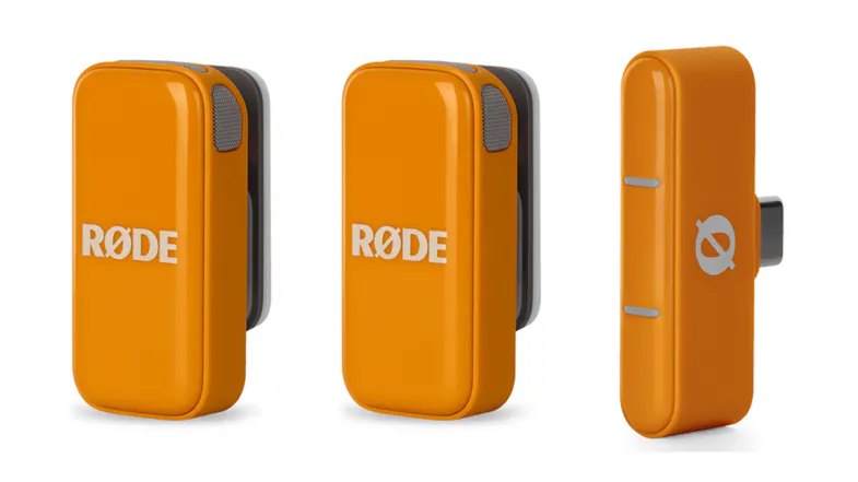 RODE Ultra-Compact USB-C Wireless Microphone Audio System in sleek orange finish RODE Ultra-Compact USB-C Wireless Microphone Audio System in sleek orange finish