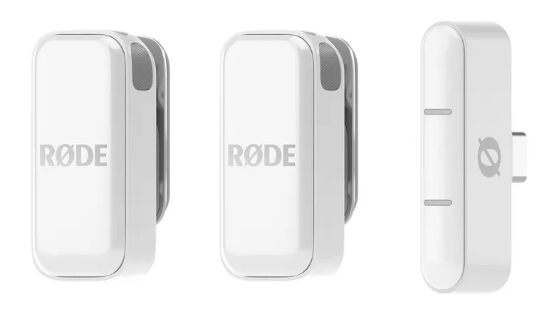 RODE Ultra-Compact USB-C Wireless Microphone Audio System in sleek white finish RODE Ultra-Compact USB-C Wireless Microphone Audio System in sleek white finish