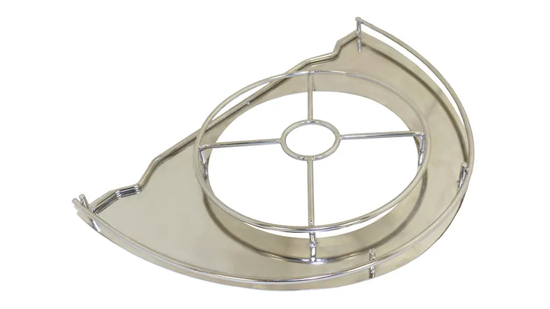 Stainless steel half trivet for Ziggy Classic 2 Burner BBQ, featuring a semi-circular design Stainless steel half trivet for Ziggy Classic 2 Burner BBQ, featuring a semi-circular design