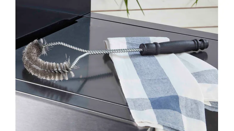 Ziggy Easy Reach 3 Sided BBQ Cleaning Brush with a twisted wire head and black handle Ziggy Easy Reach 3 Sided BBQ Cleaning Brush with a twisted wire head and black handle