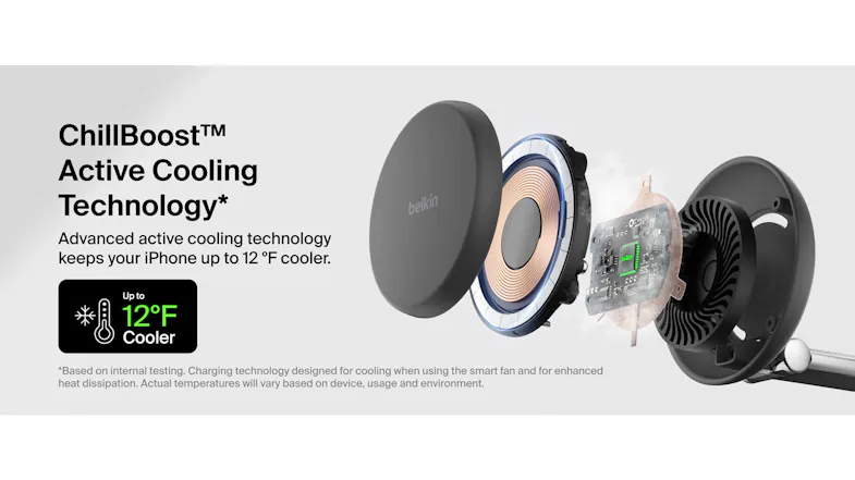 View of the dock’s internal components illustrating ChillBoost active cooling technology View of the dock’s internal components illustrating ChillBoost active cooling technology