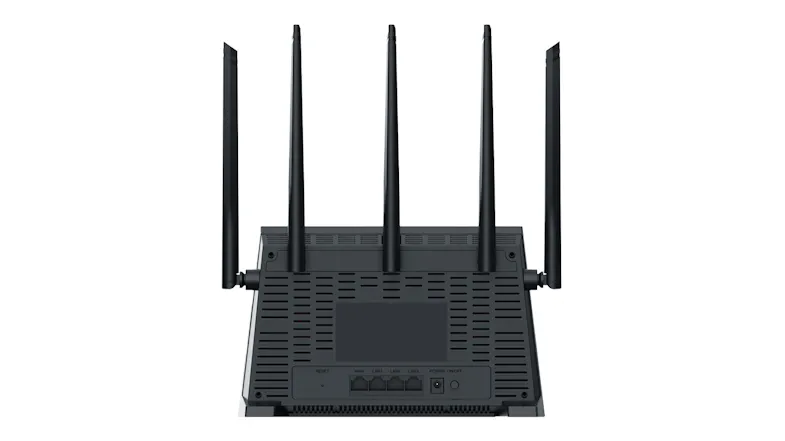 Rear view of the D-Link Router with four LAN ports and WAN input Rear view of the D-Link Router with four LAN ports and WAN input