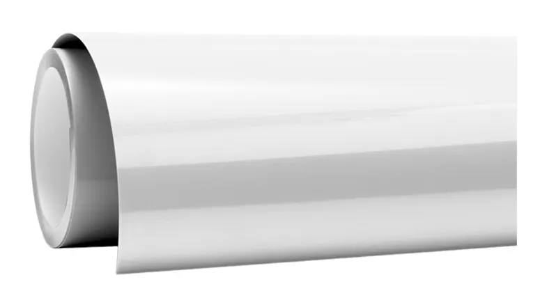 White adhesive vinyl roll with glossy finish White adhesive vinyl roll with glossy finish