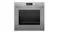 Fisher & Paykel 76cm oven in silver with oven door, horizontal handle, and digital display showing 180°C Fisher & Paykel 76cm oven in silver with oven door, horizontal handle, and digital display showing 180°C