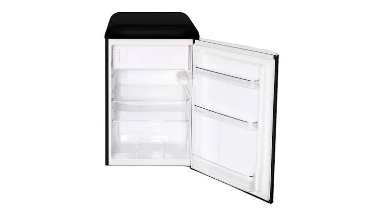 A front view of the bar fridge's interior A front view of the bar fridge's interior