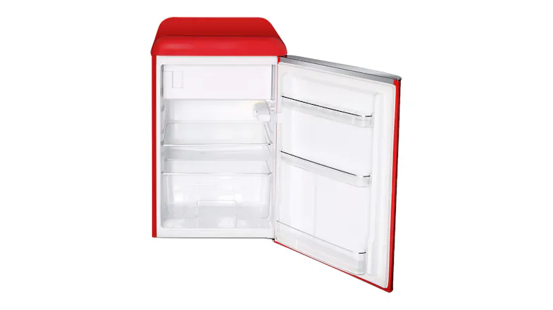 A front view of the bar fridge's interior A front view of the bar fridge's interior