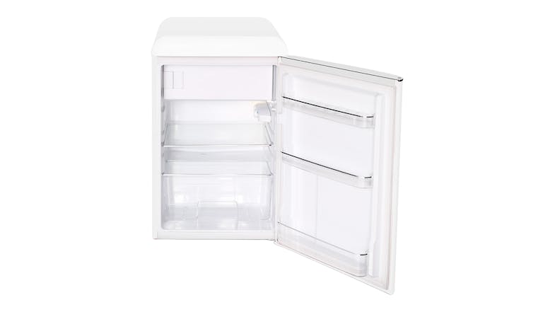 A front view of the bar fridge's interior A front view of the bar fridge's interior